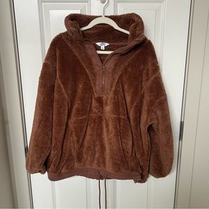 Joy Lab Brown Fleece Quarterzip
